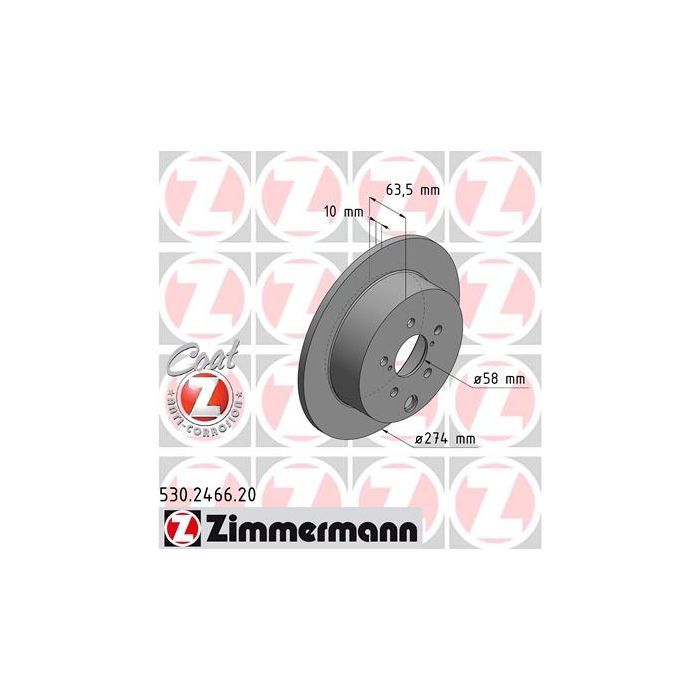 Тормозной диск ZIMMERMANN 530.2466.20 Фото