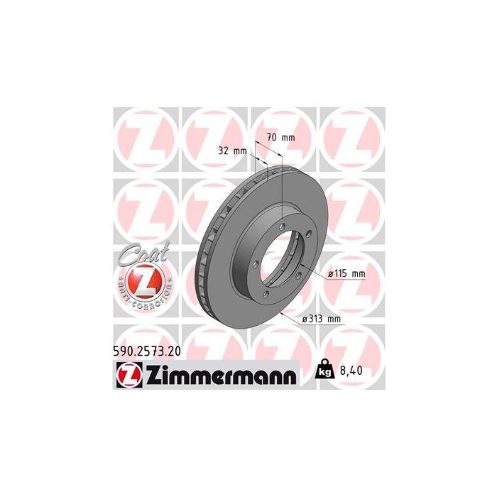 Тормозной диск ZIMMERMANN 590.2573.20 Фото