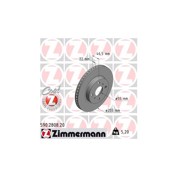 Тормозной диск ZIMMERMANN 590.2808.20 Фото
