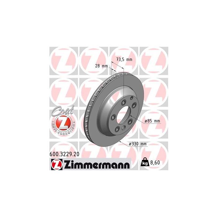 Тормозной диск ZIMMERMANN 600.3229.20 Фото