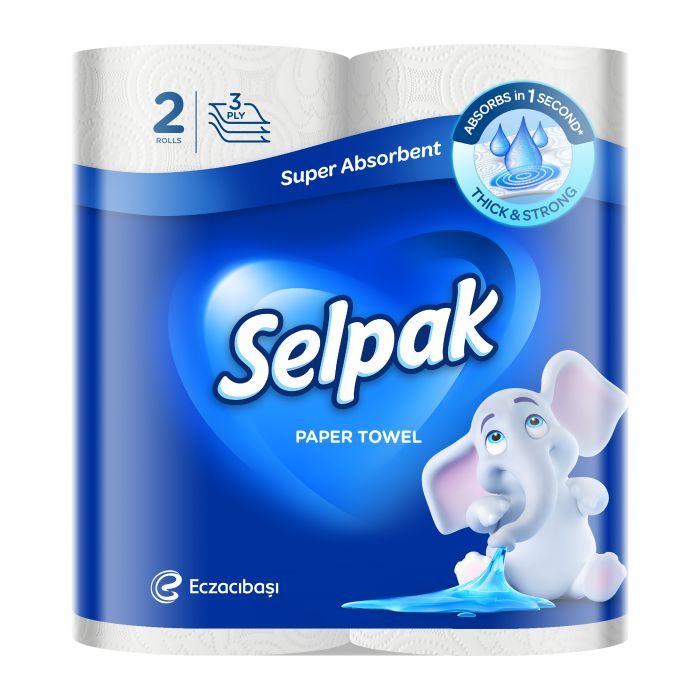 Бумажные полотенца Selpak 3 шари 80 відривів 2 рулони Фото