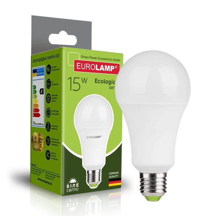 Лампочка Eurolamp LED А70 15W E27 4000K 220V Фото