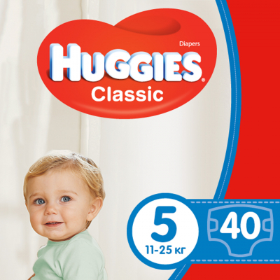 Подгузники Huggies Classic 5 (11-25 кг) Jumbo 40 шт Фото
