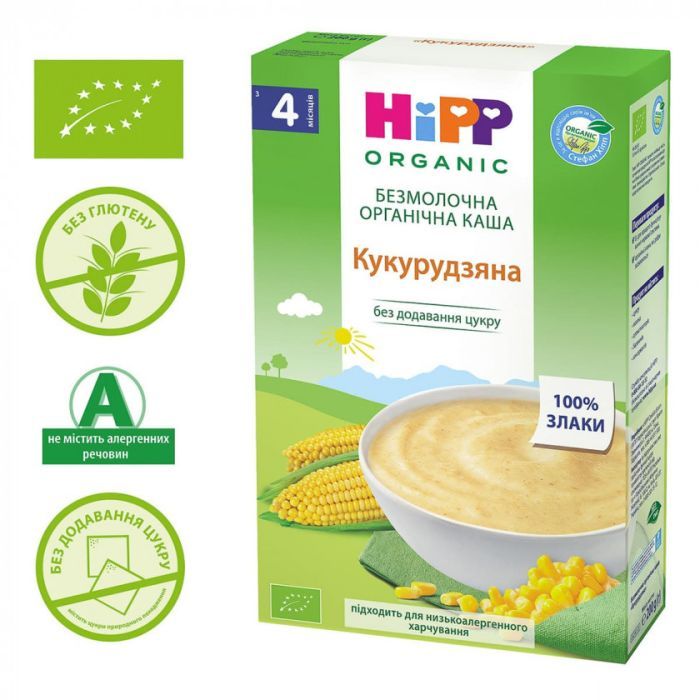 Детская каша HiPP органическая Кукурузная +4 мес. 200 гр Фото