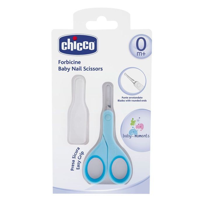 Детский маникюрный набор Chicco ножички з ковпачком блакитні Фото