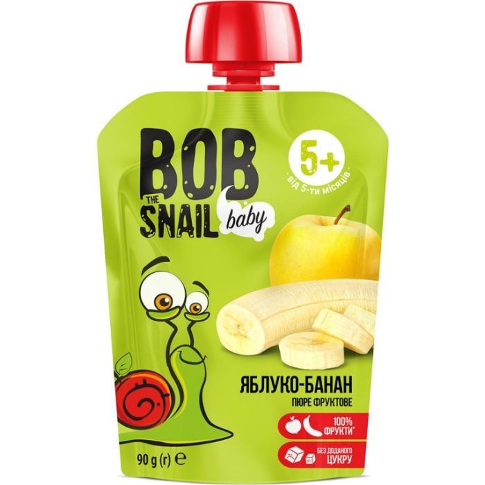 Детское пюре Bob Snail Улитка Боб Яблоко-банан 90 г Фото