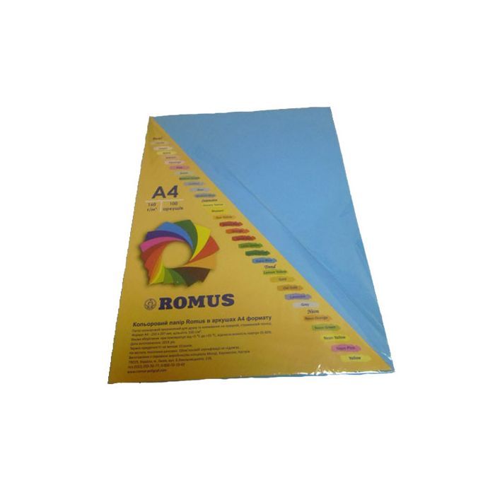 Бумага Romus A4 160 г/м2 100sh Light blue Фото