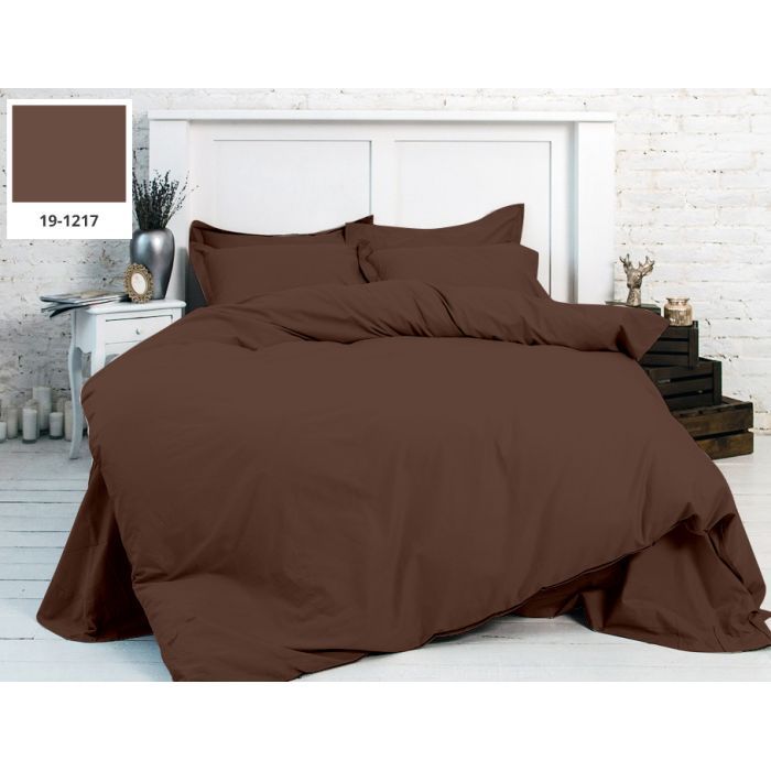 Простынь MirSon Бязь Premium 19-1217 Chocolate Perla 150х220 см Фото