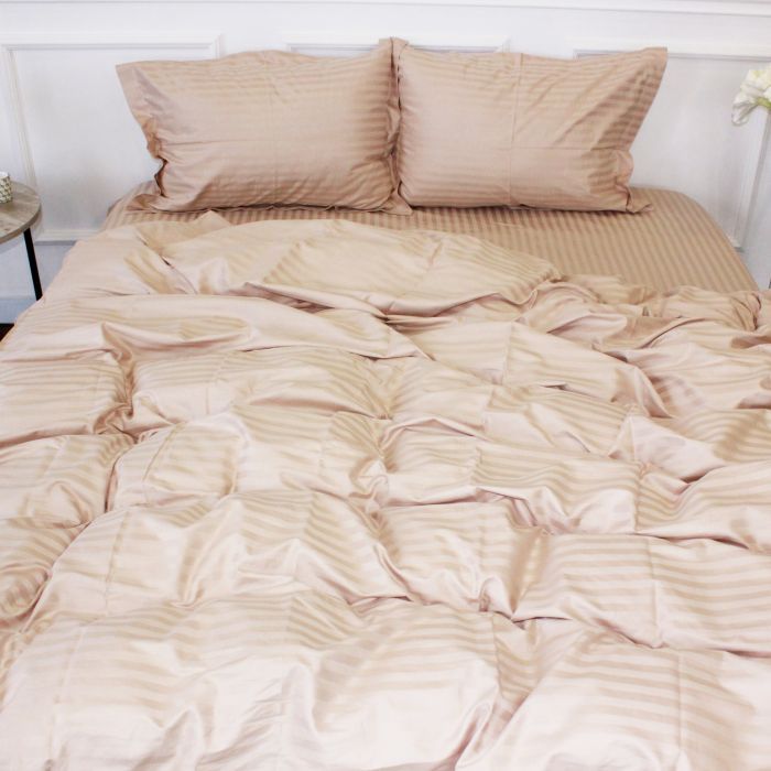 Постельное белье MirSon SatinStripe 30-0004Cream 160х220 Полуторний Євро Фото