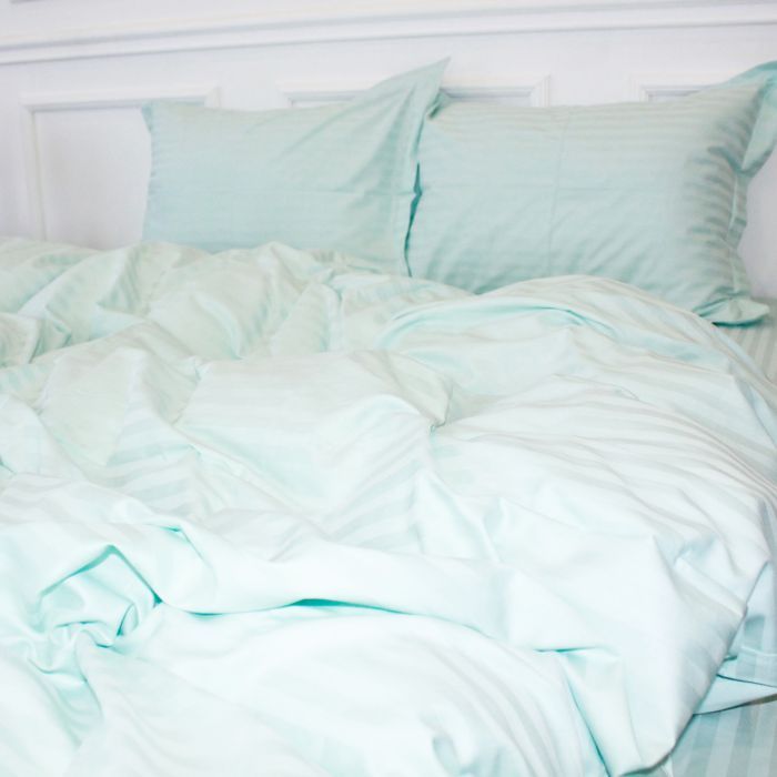 Постельное белье MirSon Satin Stripe 30-0013 Azure 110х140 детский Фото
