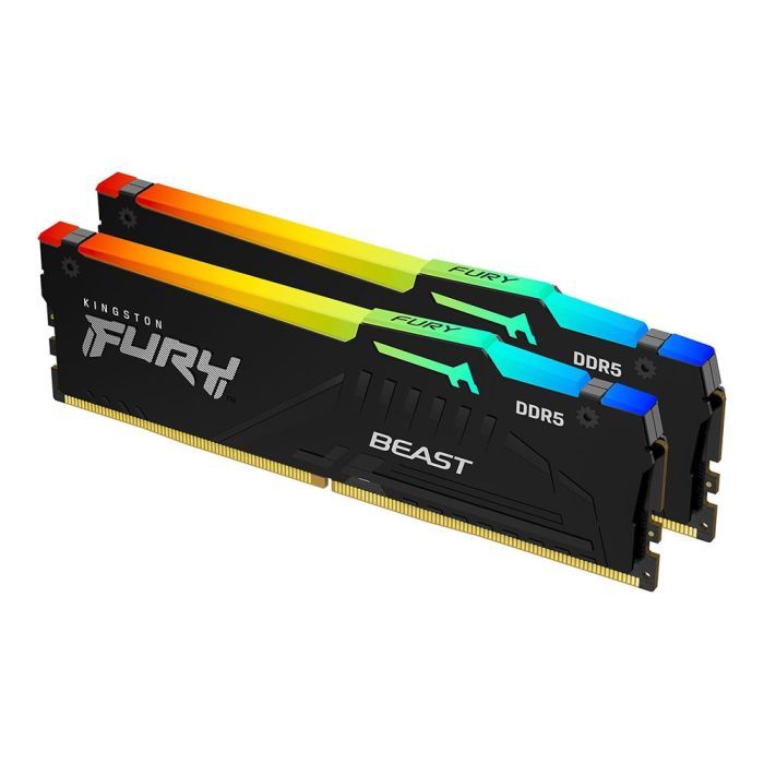 Модуль памяти для компьютера Kingston Fury (ex.HyperX) DDR5 32GB (2x16GB) 5600 MHz Beast RGB AM5 Black Фото
