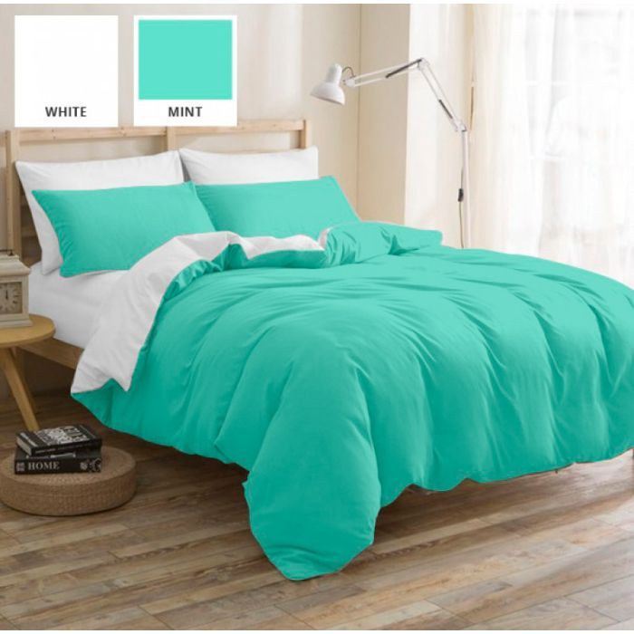 Постельное белье MirSon Бязь Premium White-Mint 110х140 Фото