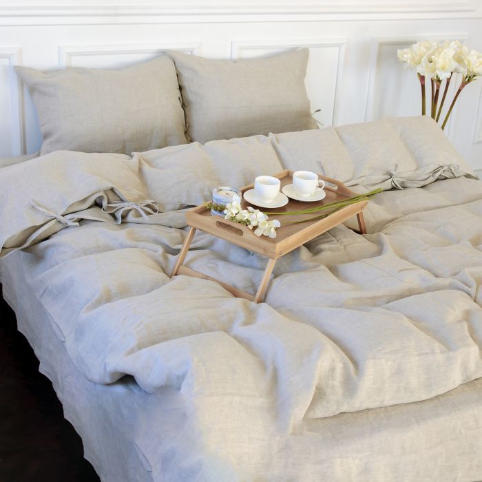 Постельное белье MirSon Лен Grey sky 200х220 Фото
