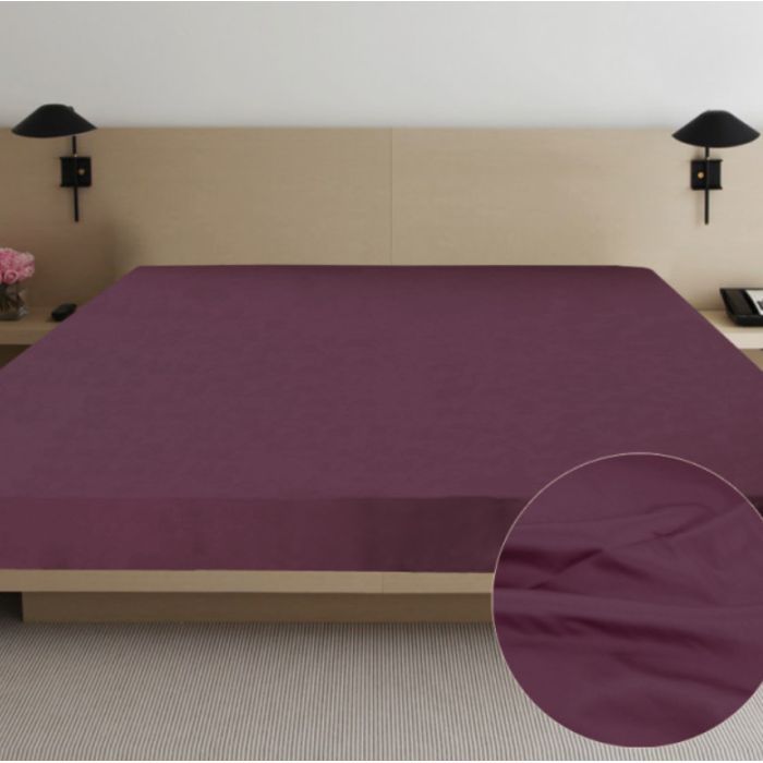 Простынь Ярослав сатин 06 вишневый 145х215 Фото