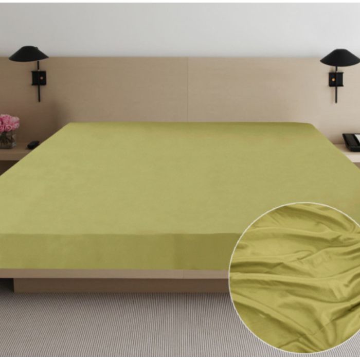 Простынь Ярослав сатин 05 оливковый 220х240 Фото