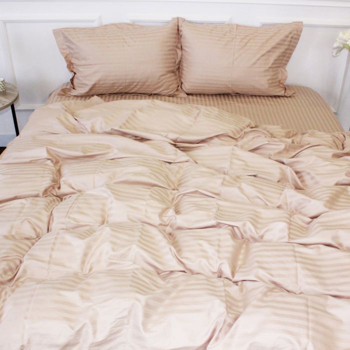 Пододеяльник MirSon Satin Stripe 30-0004 Cream 175х210 см Фото