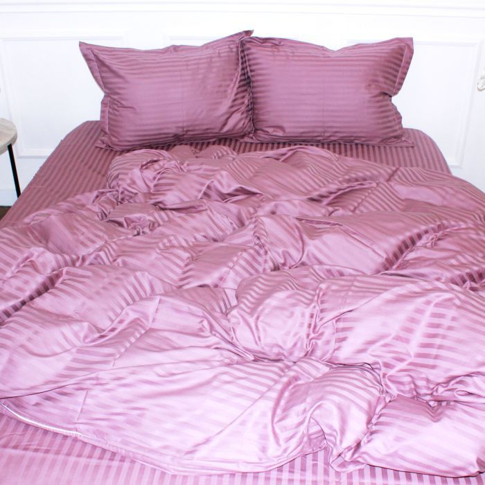 Пододеяльник MirSon Satin Stripe 30-0008 Smoky Pink 200х220 см Фото