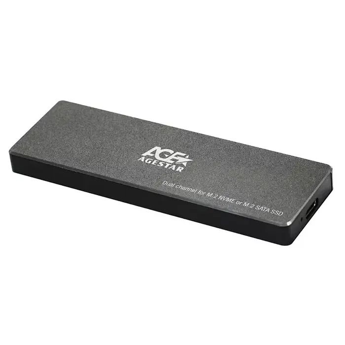Карман внешний AgeStar M2 SATANVME metal black Фото