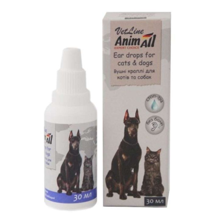 Капли для животных AnimAll VetLine для ушей 30 мл Фото