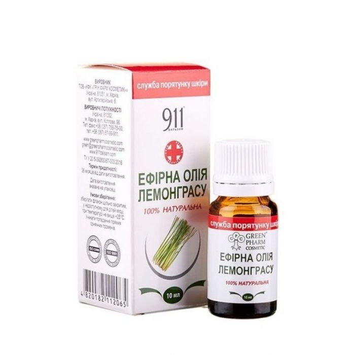 Эфирное масло ГРІН ФАРМ КОСМЕТИК лемонграс 10 мл Фото