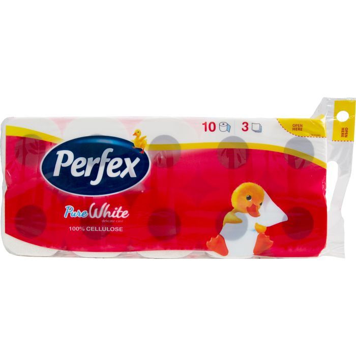 Туалетная бумага Perfex Pure White 3 слоя 10 рулонов Фото