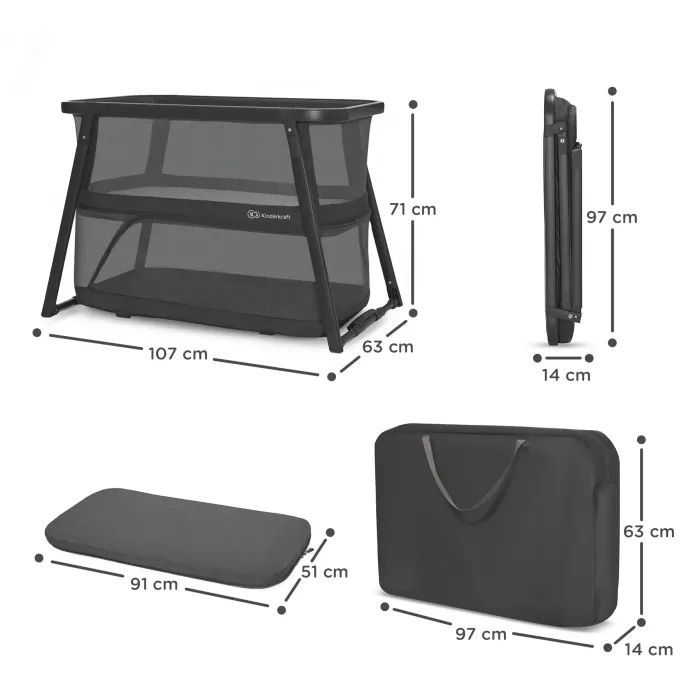 Кроватка Kinderkraft манеж 4 в 1 Sofi Plus Grey Фото 4