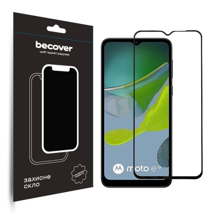 Стекло защитное BeCover Motorola Moto E13 Black Фото