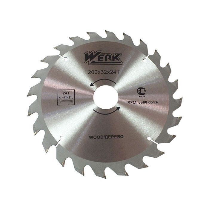 Диск пильный Werk по дереву - 200х32 24 зуб. Фото