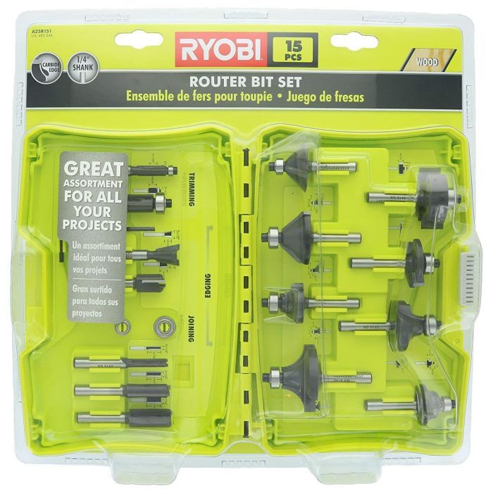 Набор фрез Ryobi RAKRBS15 набір 15 шт, хвостовик 6 мм Фото