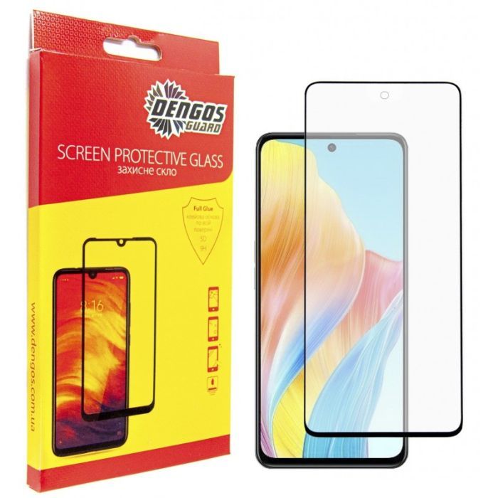 Стекло защитное Dengos Full Glue Oppo A98 5G (black) Фото