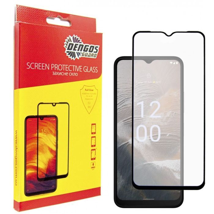 Стекло защитное Dengos Full Glue Nokia C32 (black) Фото