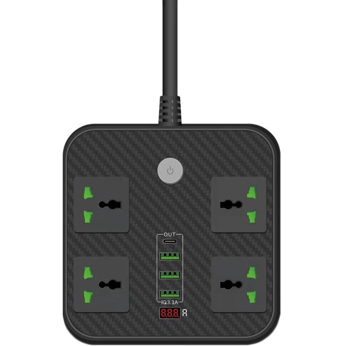 Сетевой фильтр питания Voltronic TВ-Т90, 4роз, 3*USB Black Фото