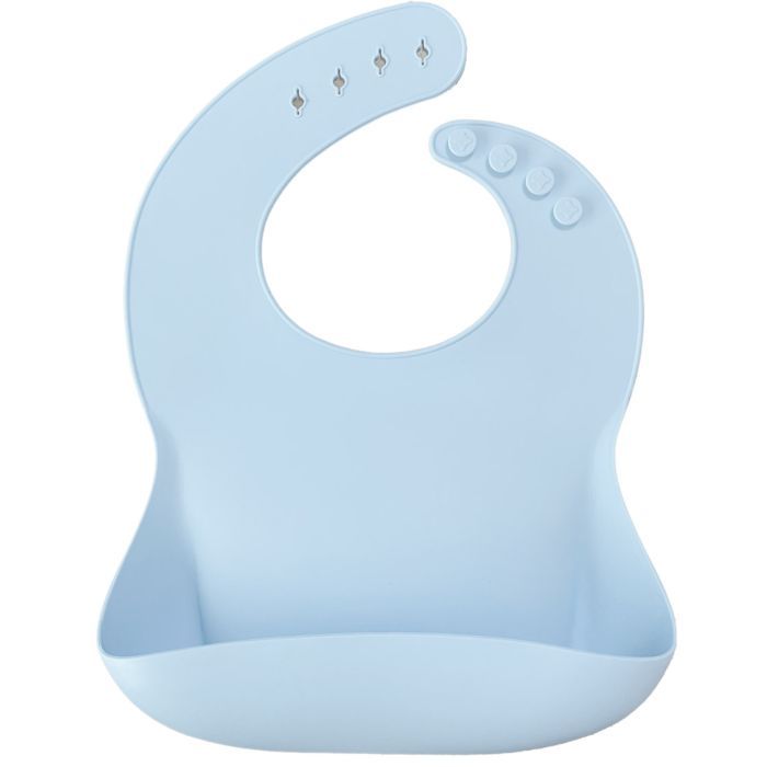 Нагрудничек MinikOiOi силиконовый 100% BASICS - Mineral Blue Фото