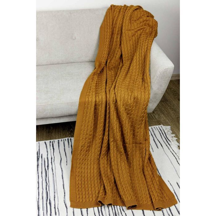 Плед Прованс Happy Fall Kosa Охра 130х170 см Фото