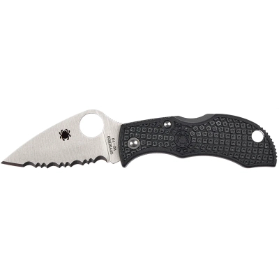 Нож Spyderco Manbug Lightweight Leaf Serrated Black Фото
