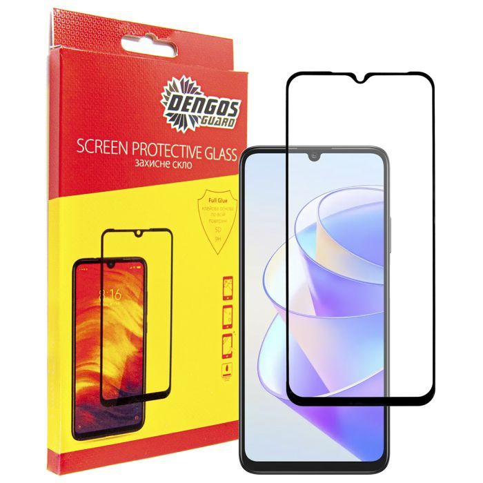 Стекло защитное Dengos Full Glue HONOR X7a (black) Фото