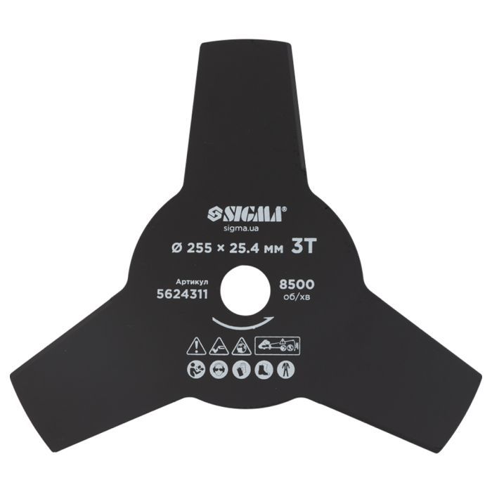 Нож для триммера Sigma 255x25.4мм, 3Т Фото