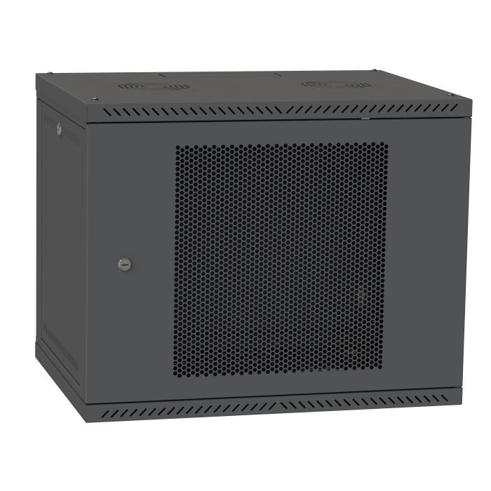 Шкаф настенный Ipcom 9U, 600*450, перфорація, RAL9005 Фото