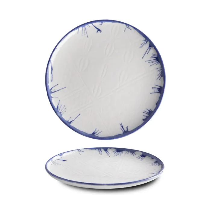 Тарелка G.Benedikt Optimo Mosaic Bold Blue Rim 20 см Фото