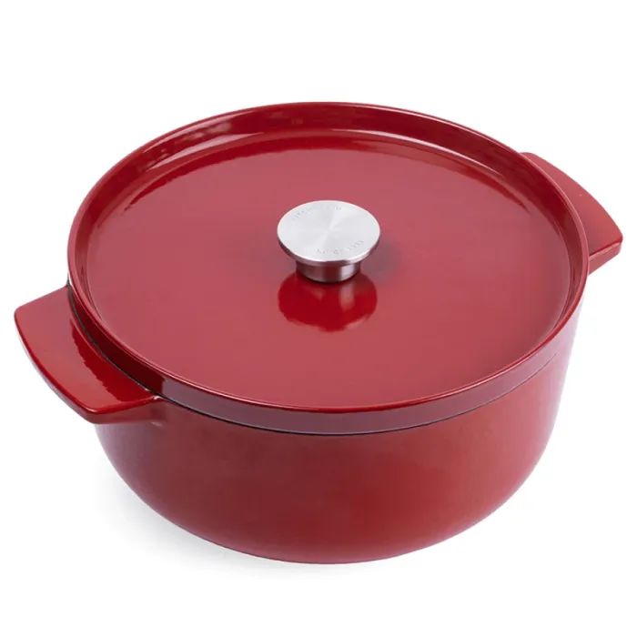 Кастрюля KitchenAid чавунна з кришкою 5,2 л Червона Фото