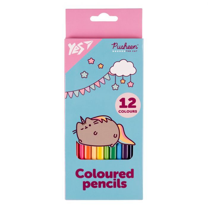 Карандаши цветные Yes 12 цв Pusheen бирюзовый Фото