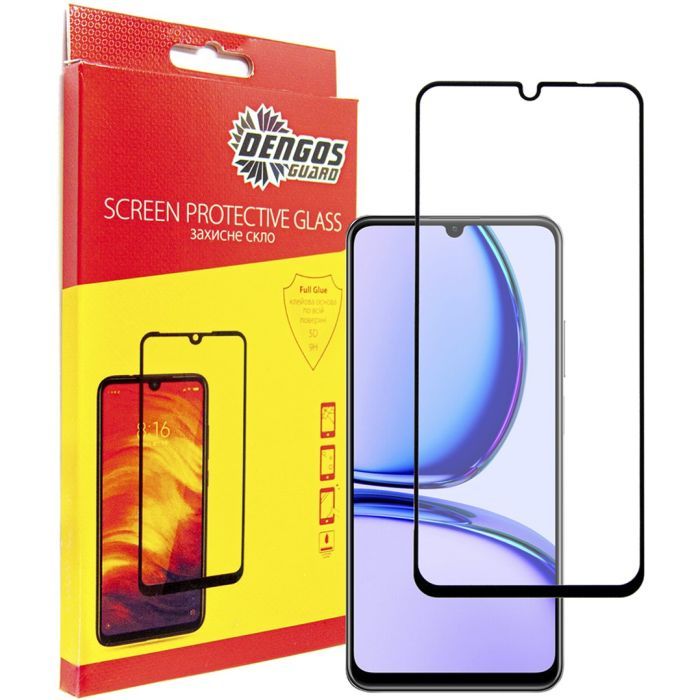 Стекло защитное Dengos Full Glue Realme C51 (black) Фото