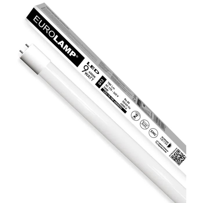 Лампочка Eurolamp T8 скло 9W 4000K Фото