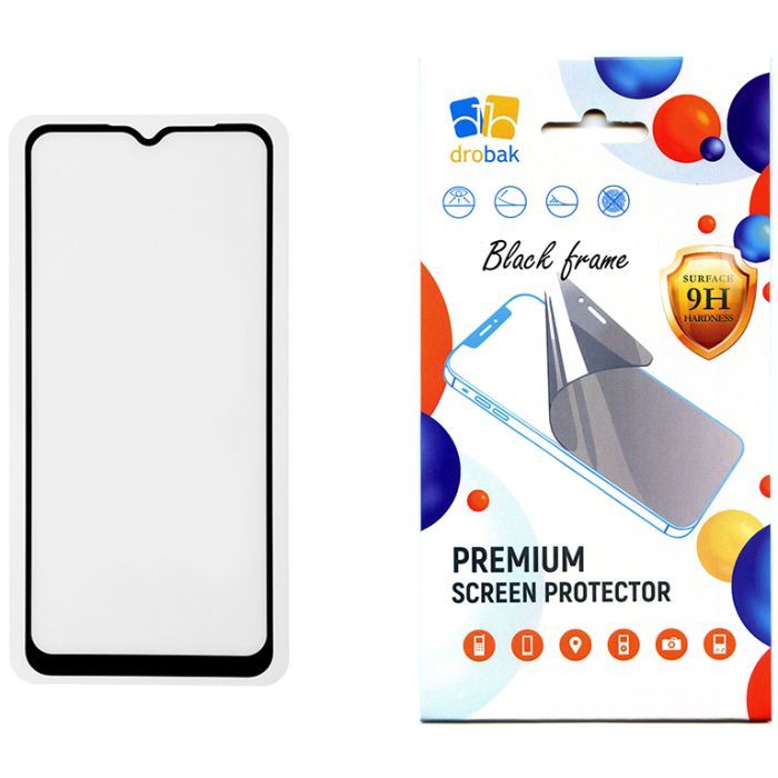 Стекло защитное Drobak Xiaomi Redmi 13C (Black) Фото