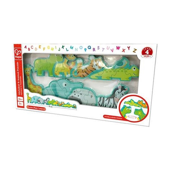 Пазл Hape деревянный алфавит Парад зверей 26 элементов Фото