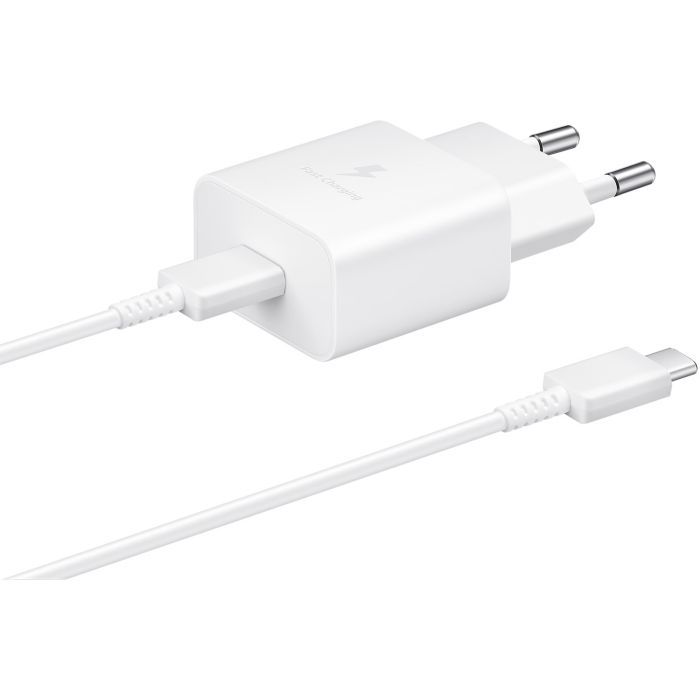 Зарядное устройство Samsung USB-С 15W White + Cable USB-C 1m Фото