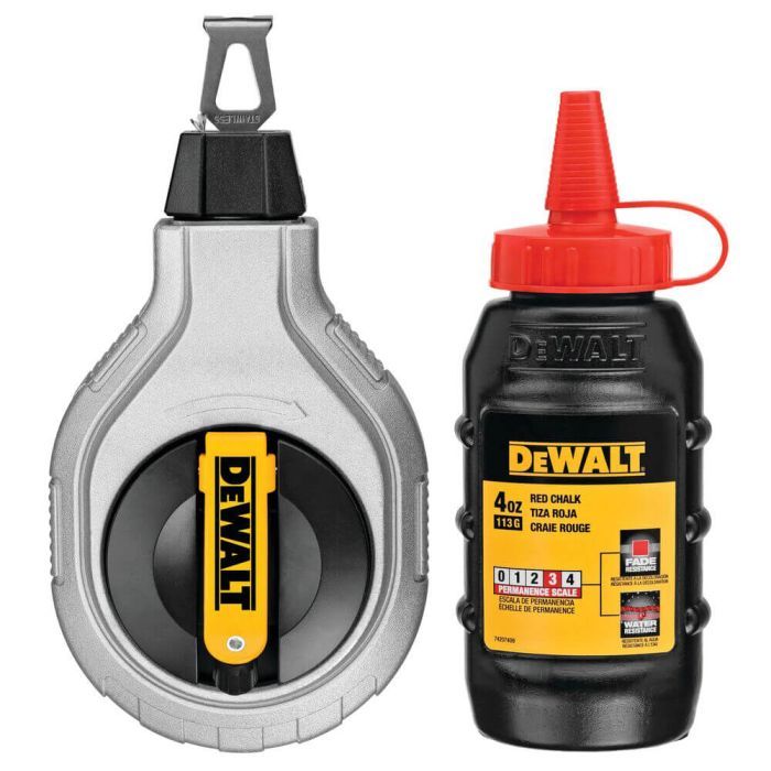 Шнур разметочный DeWALT 30м, в комплекті крейдяний порошок. Фото