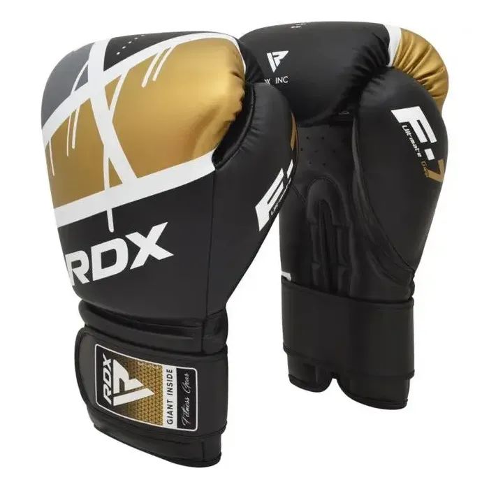 Боксерские перчатки RDX F7 Ego Black Golden 14 унцій Фото