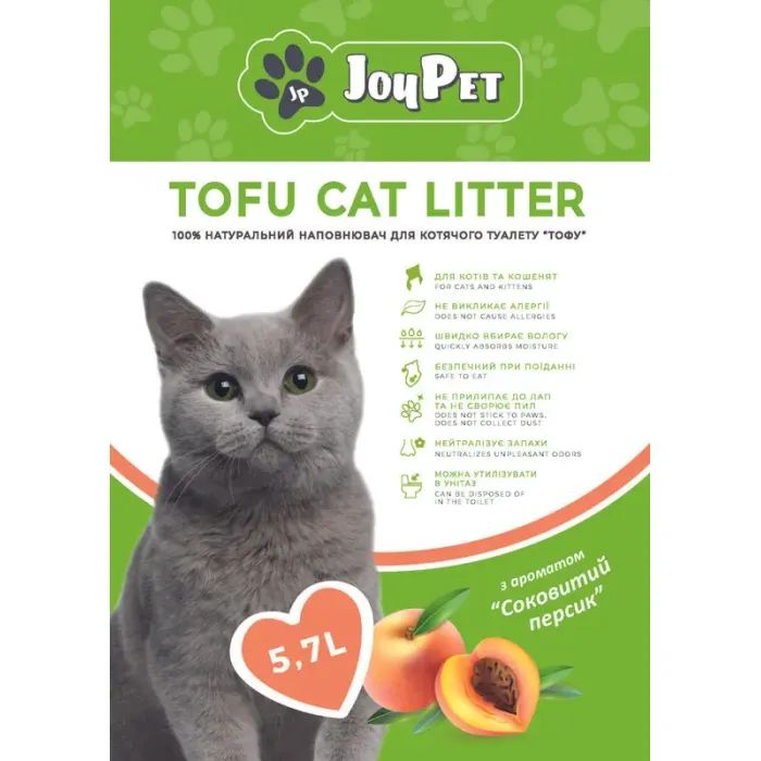 Наполнитель для туалета JOYPET TOFU Соковитий персик 5.7 л Фото