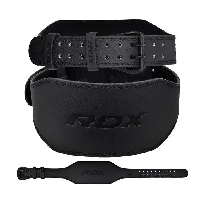 Атлетический пояс RDX 6 шкіряний Full Black S Фото